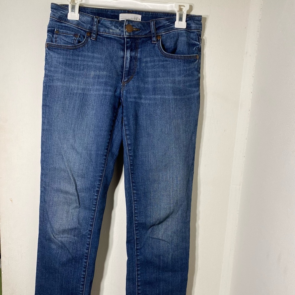 Ann Taylor LOFT Womens Jeans Blue Denim Curvy Straight size 2